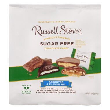 Russell Stover Sugar free Assorted Four Flavor Mix Chocolate Candies 10 oz