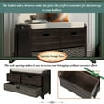 thumbnail image 4 of Storage Shoe Bench with Removable Basket, 2 Drawers & Cushion - Fully Assembled Entryway Organizer for Hallway, Living Room - Espresso, 4 of 8