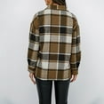 thumbnail image 5 of Otvok Womens Coat Plus Size Plaid Lapel Cardigan Long Sleeve Hoodless Jacket, 5 of 7