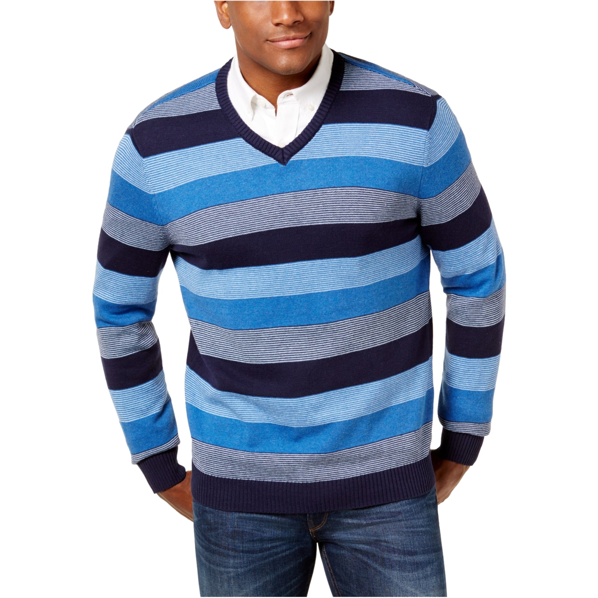 Club Room Mens Striped Knit Sweater 