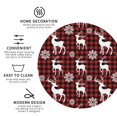 thumbnail image 4 of Fuzoiu Plaid Reindeer Snowflakes Print Leather Coasters Set,Drink Coasters Set of 6,for Tabletop Protection, Durable PVC Coasters,Home Décor and Housewarming Gift,Round Shape, 4 of 7