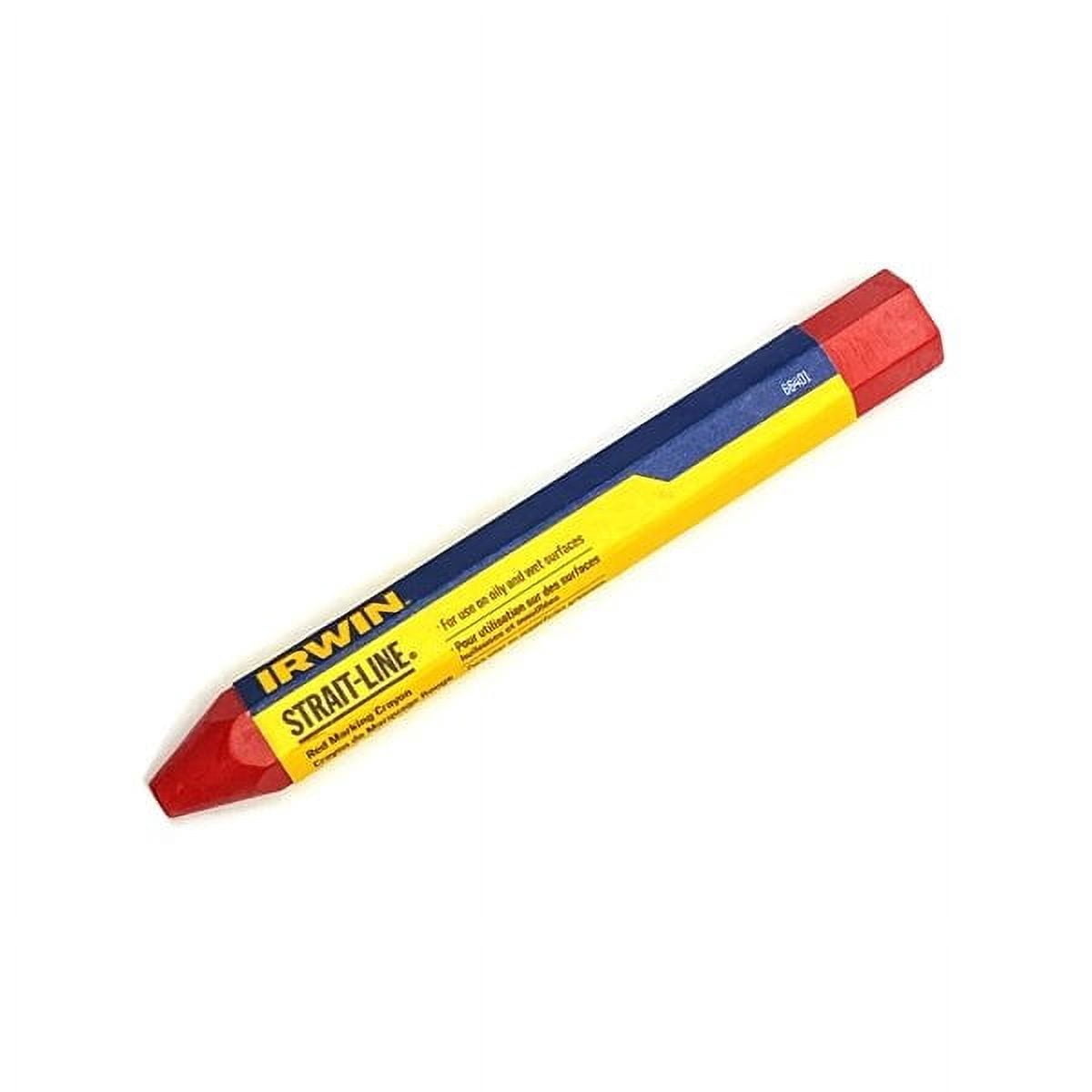 Case of 24 - Strait-Line Red Marking Crayon - (66401) Works on Oily and Wet Surfaces