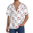 thumbnail image 3 of Disketp Men's Hawaiian I Love My Dad Print Shirts Button Down Holiday Beach Shirts-Large, 3 of 7