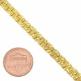 thumbnail image 2 of 5.7mm Textured 14k Yellow Gold Plated Flat Chain Link Bracelet, 9 inches, 2 of 7