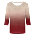 thumbnail image 5 of Idoravan Long Sleeve Shirts for Women Clearance Women's Fashion Printed Mid-length 3/4 Sleeves Round Neck Casual Tops T-shirt, 5 of 5