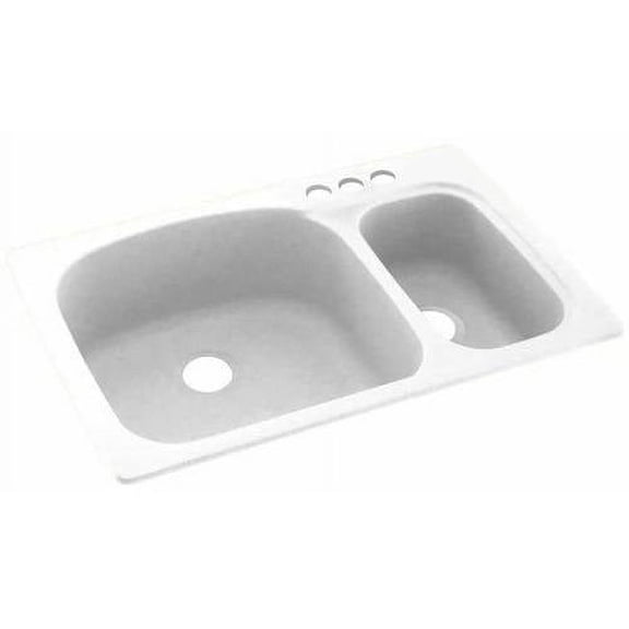 Swan Solid Surface Kitchen Sink (33" x 22") with 3 Faucet Holes