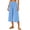 Blue women wide leg capri pants a1, variant on Women's Wide Leg Capri Pants Elastic Waist Casual Solid Palazzo Trousers with Pockets Vacation Travel Summer Outfits, Navy M