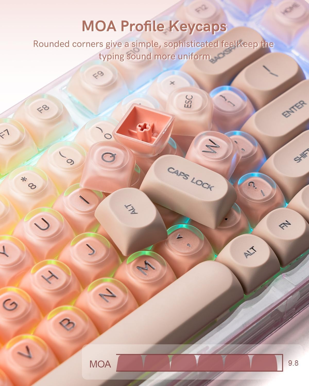 X75 75% Wireless Mechanical Keyboard, Hot Swappable Computer Creamy Keyboard, Foundation Jelly Keycaps, Pre-lubed Switches Gasket Mount RGB Backlit Gaming Keyboards for Win/Mac, Pink