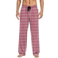 thumbnail image 4 of KyCheLot Men's Sleepwear Pants Plaid Drawstring Elastic Waist Loose Straight Leg Casual Pajamas Trousers with Pockets, 4 of 6