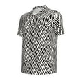 thumbnail image 4 of Wukai Black White Stripes Men’s Polo Shirts,Quick-Dry Athletic Shirt,Classic Fit Shirts-X-Large, 4 of 8