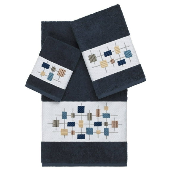Linum Home Textiles Khloe 3 Piece Embellished Turkish Cotton Towel Set
