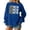 Dark Blue, variant on Women's Fashion Top New Year 2026 Printed Pullover Sweatshirt Holiday Design for Women Casual Celebration Streetwear Top,Pink,2XL