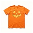 thumbnail image 4 of Mens Halloween Jack O'Lantern Pumpkin Face Print Crew Neck Short Sleeve T-Shirt, Soft Casual Holiday Graphic Tee for Halloween Party Daily Outdoor Wear(Orange,S), 4 of 5