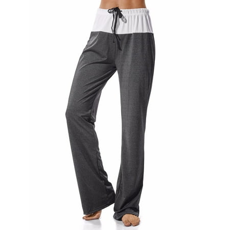 FITTOO Activewear Wome Fold over Heather Wide Leg Pants Loose Yoga (Best Way To Fold Pants)
