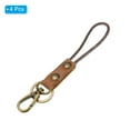 thumbnail image 3 of Uxcell 6 Inch Leather Lanyard Leather Rope Wristlet Bracelet Keychain Wrist Strap Brown 4 Pack, 3 of 5