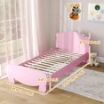 thumbnail image 3 of Qaba Cadre de Lit Simple pour Enfants, Lit Plateforme pour Tout-Petit en Forme d'Ours, Rose, 3 of 10