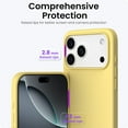 thumbnail image 4 of Compatible with iPhone 17 Pro Max Case,Slim Liquid Silicone 4 Layers Soft Gel Rubber Shockproof Protective Phone Case 6.9" with Anti-Scratch Microfiber Lining-  Yellow, 4 of 7
