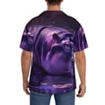 thumbnail image 3 of Kdxio Men's Hawaiian Shirt for Men Short Sleeve Shirt Purple Hippo In Water Summer Casual Holiday Beach Button Down T-Shirts, 3 of 5