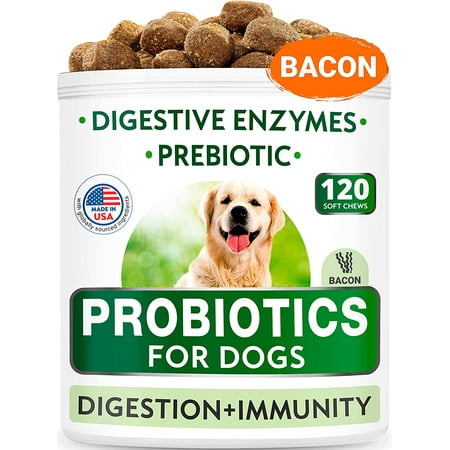 UPC: 0693634266487 | Dog Probiotics Chews – Gas  Diarrhea  Allergy  Constipation  Upset Stomach Relief  with Digestive Enzymes + Prebiotics – Chewable Fiber Supplement – Improve Digestion  Immunity – Made in USA – 120 Ct