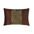 thumbnail image 1 of The HomeCentric Brown Lumbar Pillow Cover, Textured Ribbon Lumbar Pillow Cover, Pack of 2, 12"x24" (30x60 cm) Lumbar Pillow Cover, Rectangle Silk Lumbar Pillow Cover, Modern Lumbar - Chocolate Cream, 1 of 3