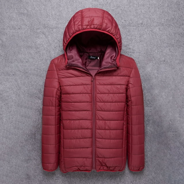 Dvkptbk Men's Fall Winter Jacket Thickened Hooded Cotton Jacket Zipper Jacket Long-sleeved Jacket