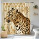 thumbnail image 2 of Cortina de ducha impermeable de poliéster con estampado de leopardo 180x200 cm, 2 of 3