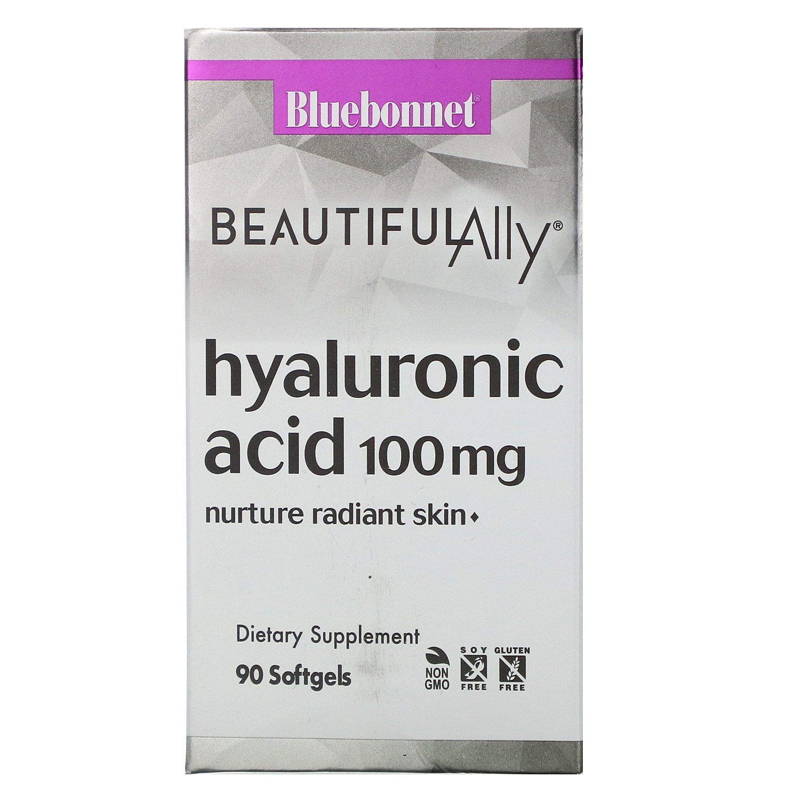 Beautiful Ally, Hyaluronic Acid, 100 mg, 90 Softgels, Bluebonnet Nutrition