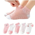 thumbnail image 2 of Zwiiyzr 5 Pack Kids Flower Cotton Socks for Baby Boys and Girls Crew Socks for Toddler Teens Mid-Calf Socks 8 Months -13 Years Pink, 2 of 3