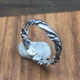 thumbnail image 2 of K-KED Real Solid 925 Sterling Silver Men Women Lucky Carved Twist Braided Open Ring, 2 of 6