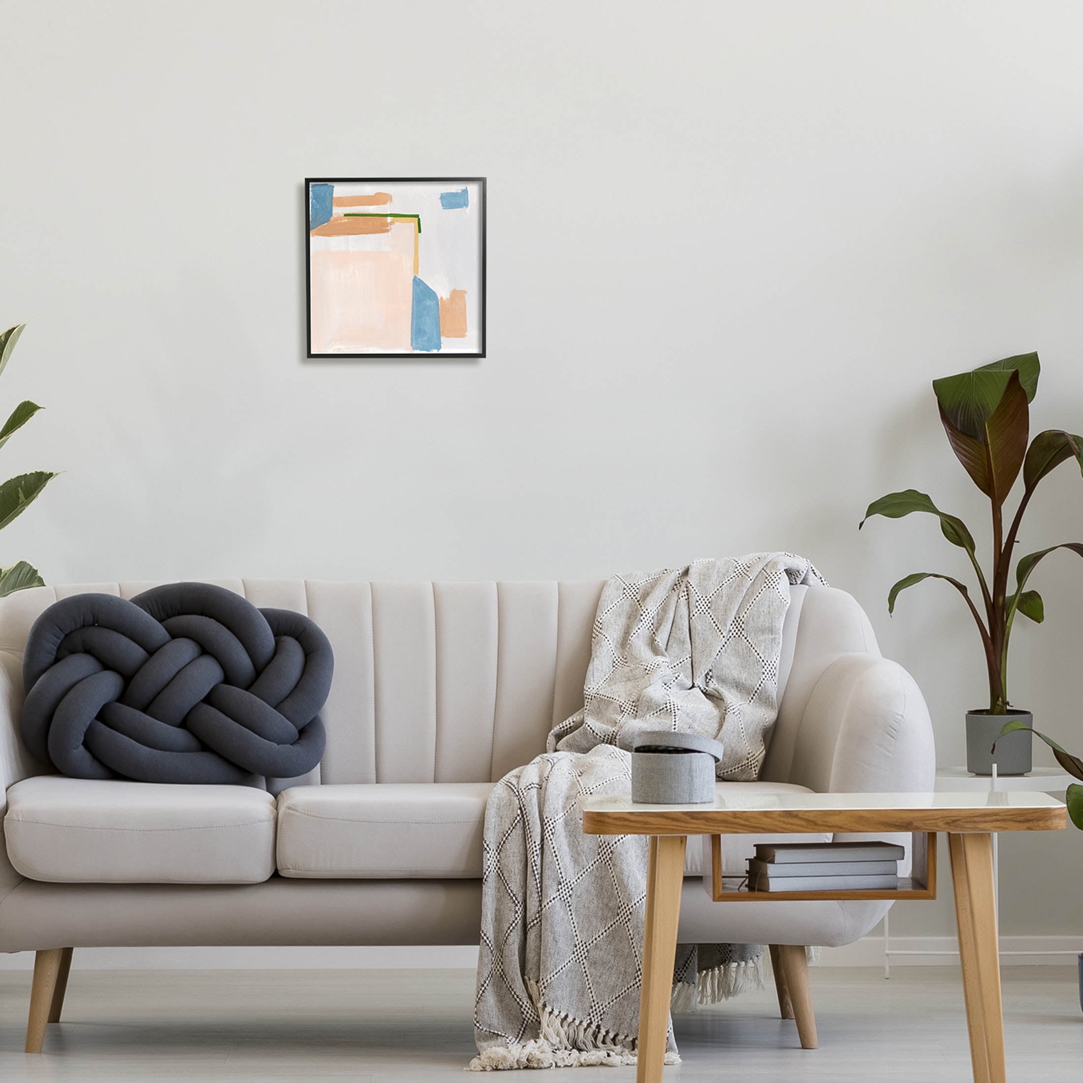 Geometric Contemporary Shapes Abstract Painting Black Framed Art Print Wall Art