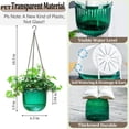 thumbnail image 6 of 3Pcs Plastic Hanging Planters Small Plant Pot with Drainage Holes,Hanging Basket with Removable hooks,Prefect for Home Garden Cafe Office (Emerald), 6 of 7
