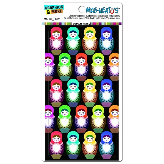 Russian Nesting Dolls On Black MAG-NEATO'S(TM) Car/Refrigerator Magnet