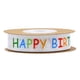 thumbnail image 2 of Cinta de poliéster blanca ancha con texto "Feliz Cumpleaños" impresa para hacer moños en fiestas de cumpleaños. 15 cm 10 yardas, 2 of 9