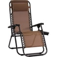 thumbnail image 1 of FDW Fauteuil Inclinable à Gravité Zéro – Chaise Longue d'Extérieur Réglable avec Porte-Gobelet, Tissu Textilène, pour Patio, Piscine, Cour Ou Usage Intérieur (Brun), 1 of 7