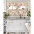 thumbnail image 4 of Orange Beige Swag Curtains for Living Room/Bedroom Windows, Modern Vintage Geometric Abstract Kitchen Curtains and Valances Set 36 Inch Length, Light Filtering Swags Valance Curtain Panels, 4 of 5
