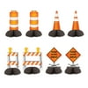 Beistle 12ct Orange and Black Construction Mini Centerpieces 108”