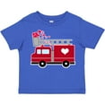 thumbnail image 3 of Inktastic Valentine's Day Red Firetruck with Pink Hearts Boys or Girls Toddler T-Shirt, 3 of 5