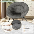 thumbnail image 3 of Folding Chair, Saucer Chair with Metal Frame, Comfy Moon Chairs for Bedroom, Living Rooms, Apartments, Camping, Lounging, Garden and Courtyard (Deep Grey), 3 of 6