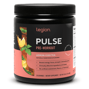 مكمل ما قبل التمرين Legion Athletics Pulse، توت أزرق، محلى بشكل طبيعي بدون إضافة سكر، 350 مجم كافيين، 20 وجبة، مسحوق طاقة وتركيز عالي الأداء