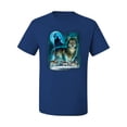 thumbnail image 2 of Wild Bobby, Wolf Howling At the Full Moon Wolf Pack Animal Lover Men's Graphic T-Shirt, Royal, 2XL, 2 of 3