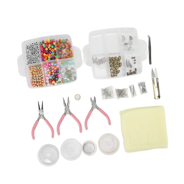 Kit de Fabrication de Bijoux de Perles, Kit de Fabrication de Bijoux Décorations Bricolage avec Boîte de Rangement pour Adultes pour la Maison