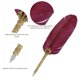 thumbnail image 5 of Juego de bolígrafos para escribir, Kit de inmersión de pluma de dibujo y caligrafía Vinage, suministros para manualidades SP236906, rojo vino dorado rociado (caja dorada), 5 of 5