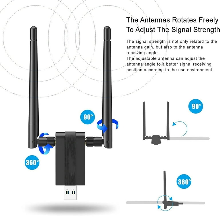 SIISLL USB Wireless Network Adapter, Dual Band WiFi Receiver for