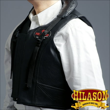 - xxl hilason leather bareback pro rodeo horse riding protective vest