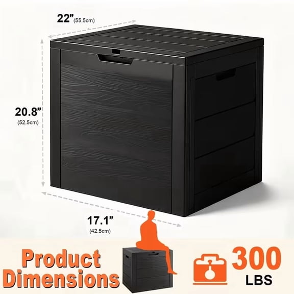 Outdoor Storage Box Waterproof Deck Box With Handles & Wheels, Large Patio Furniture Storage Cabinet For Pool Accessories,