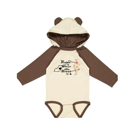 

Inktastic Kentucky Home is Where the Heart is with Watercolor Floral Gift Baby Boy or Baby Girl Long Sleeve Bodysuit