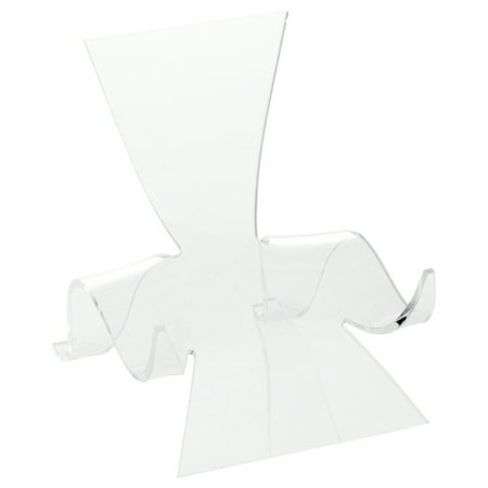 Plymor Clear Acrylic Wave Display Easel  4.625  H x 3.875  W x 4.625  D (2 Pack)