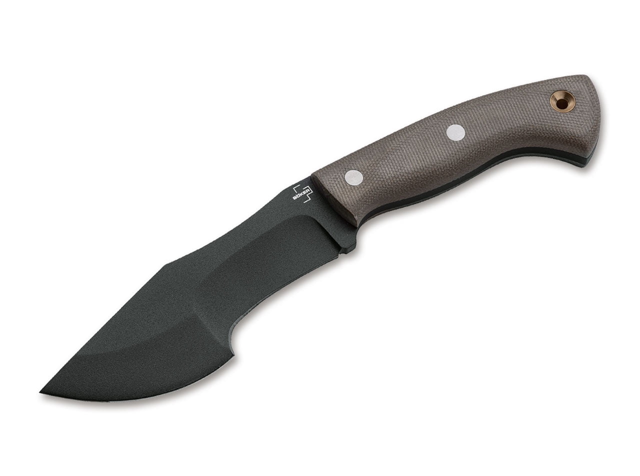 Boker Plus Mini Tracker Fixed Blade Knife Black Blade, Olive Handle