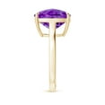 thumbnail image 3 of ANGARA Natural Claw-Set Cushion 5.5 ct Amethyst Solitaire Cocktail Ring in 14K Yellow Gold for Women (Size-12mm) | February Birthstone, Anniversary, Jewelry Gift for Women | Natural Amethyst Ring, 3 of 9