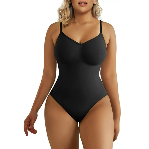 Body Shapewear SHAPERX Tanga con control de barriga negra L/XL